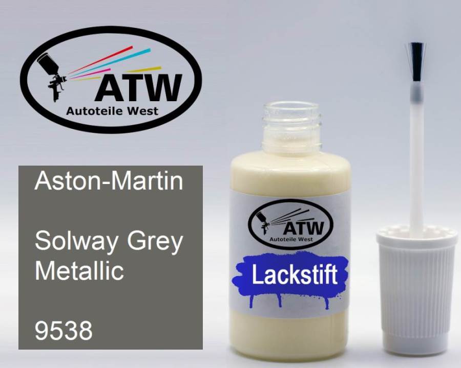 Aston-Martin, Solway Grey Metallic, 9538: 20ml Lackstift, von ATW Autoteile West.